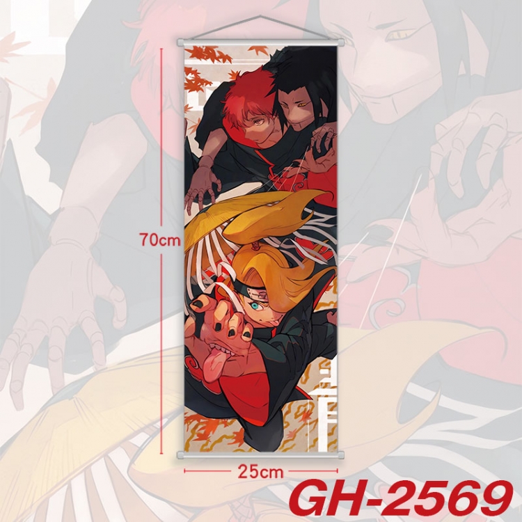 Naruto Plastic Rod Cloth Small Hanging Canvas Painting Wall Scroll 25x70cm price for 5 pcs gh-2569