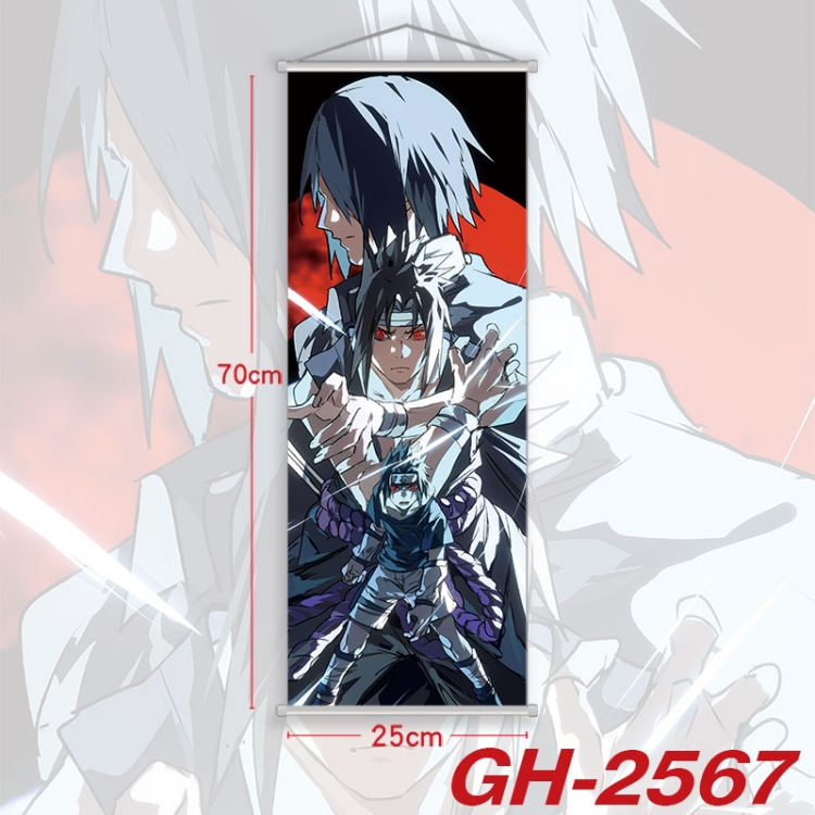 Naruto Plastic Rod Cloth Small Hanging Canvas Painting Wall Scroll 25x70cm price for 5 pcs gh-2567