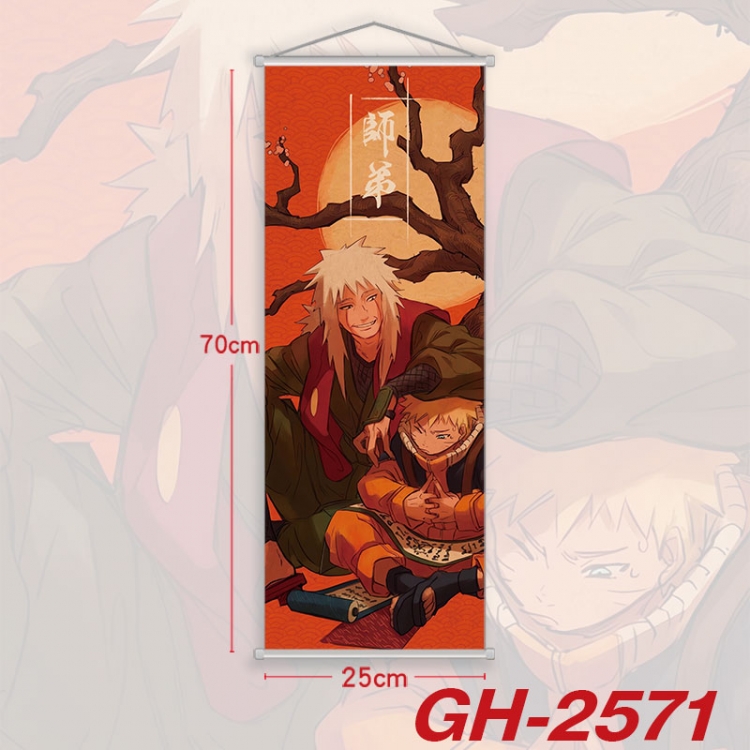 Naruto Plastic Rod Cloth Small Hanging Canvas Painting Wall Scroll 25x70cm price for 5 pcs gh-2571