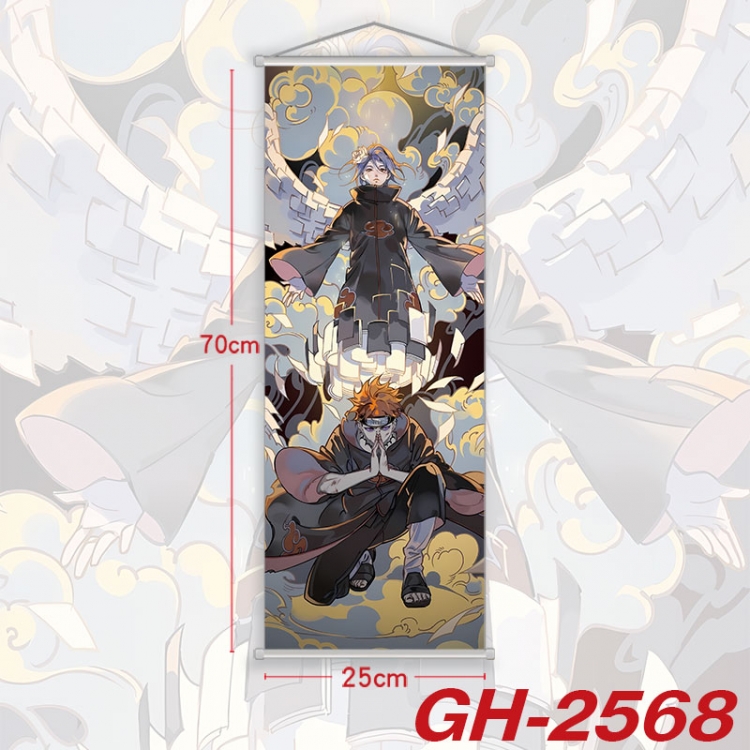 Naruto Plastic Rod Cloth Small Hanging Canvas Painting Wall Scroll 25x70cm price for 5 pcs gh-2568