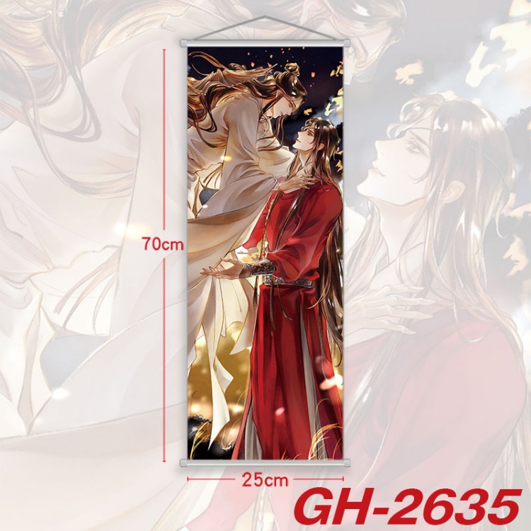 Heaven Official's Blessing Plastic Rod Cloth Small Hanging Canvas Painting Wall Scroll 25x70cm price for 5 pcs  gh-2635