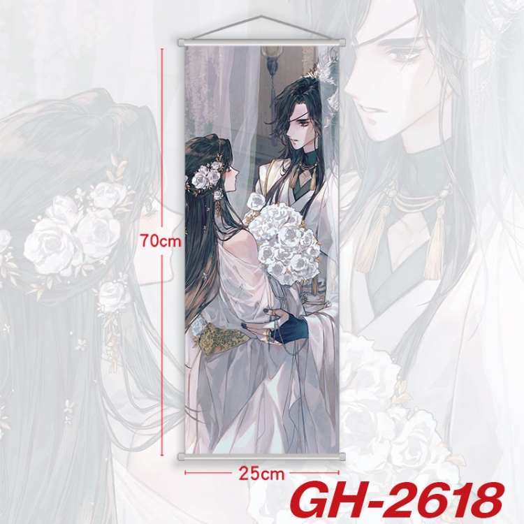 Heaven Official's Blessing Plastic Rod Cloth Small Hanging Canvas Painting Wall Scroll 25x70cm price for 5 pcs gh-2618