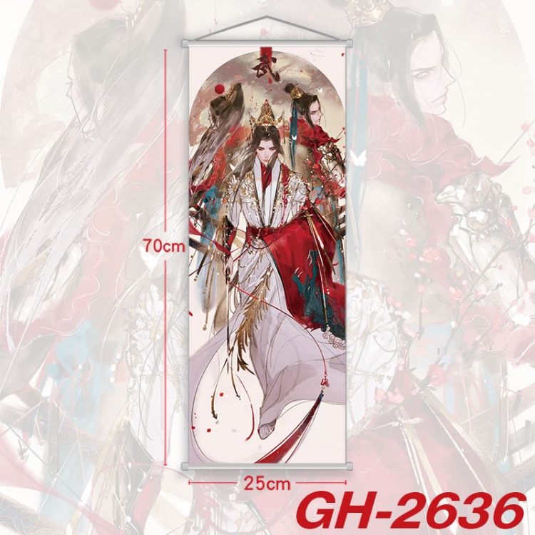 Heaven Official's Blessing Plastic Rod Cloth Small Hanging Canvas Painting Wall Scroll 25x70cm price for 5 pcs gh-2636