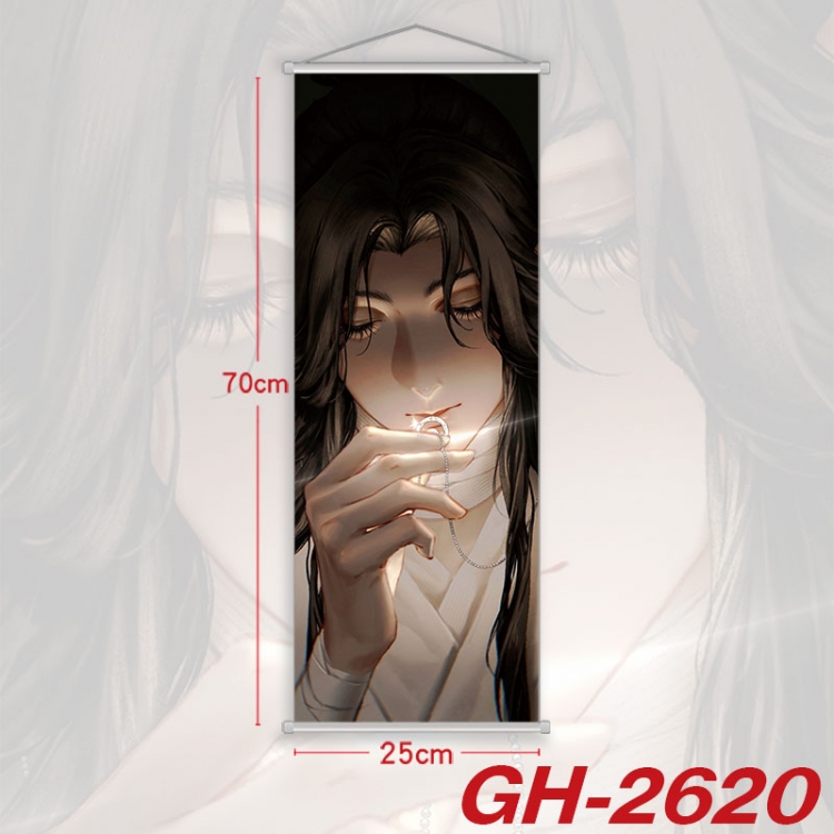 Heaven Official's Blessing Plastic Rod Cloth Small Hanging Canvas Painting Wall Scroll 25x70cm price for 5 pcs  gh-2620