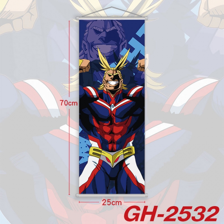 My Hero Academia Plastic Rod Cloth Small Hanging Canvas Painting Wall Scroll 25x70cm price for 5 pcs  gh-2532