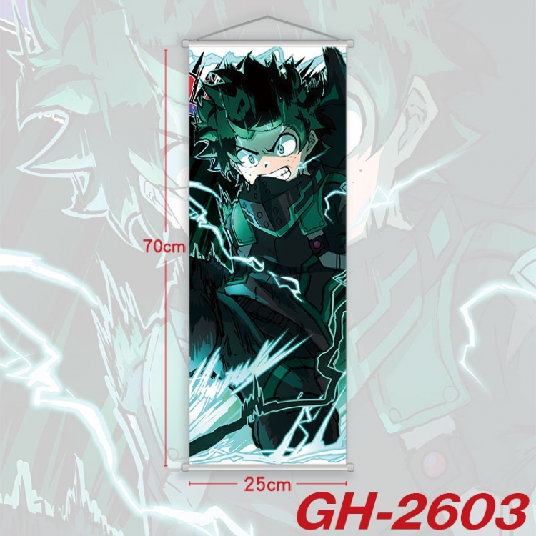 My Hero Academia Plastic Rod Cloth Small Hanging Canvas Painting Wall Scroll 25x70cm price for 5 pcs  gh-2603