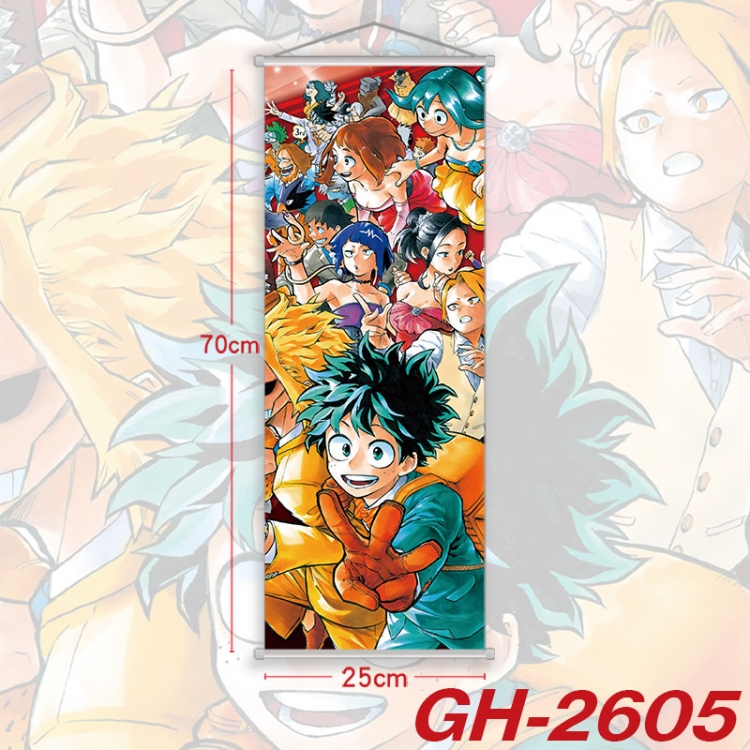 My Hero Academia Plastic Rod Cloth Small Hanging Canvas Painting Wall Scroll 25x70cm price for 5 pcs  gh-2605