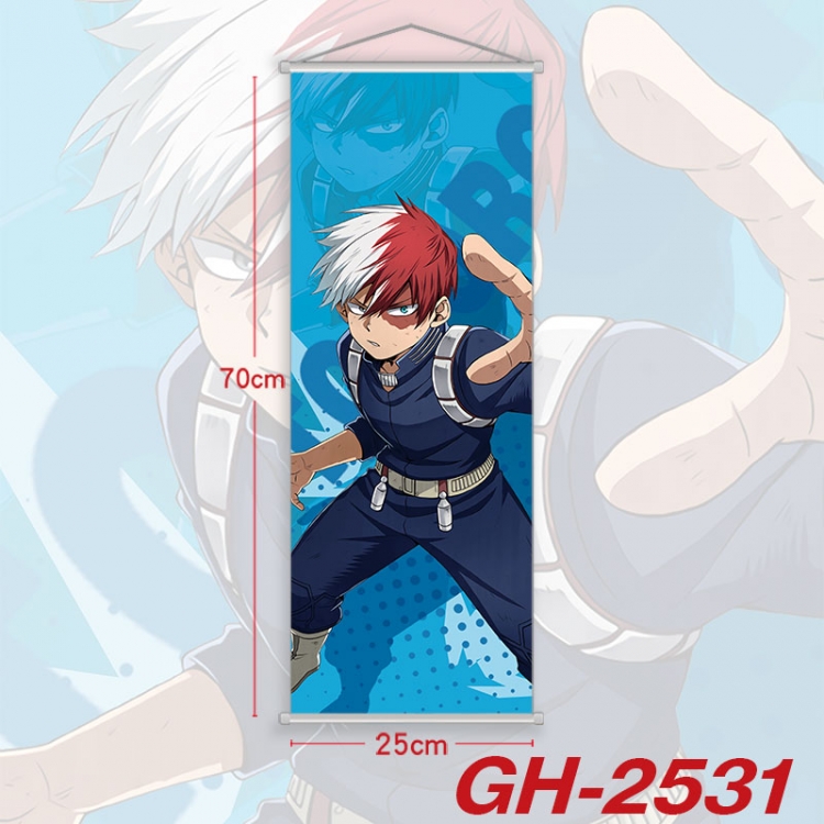 My Hero Academia Plastic Rod Cloth Small Hanging Canvas Painting Wall Scroll 25x70cm price for 5 pcs  gh-2531