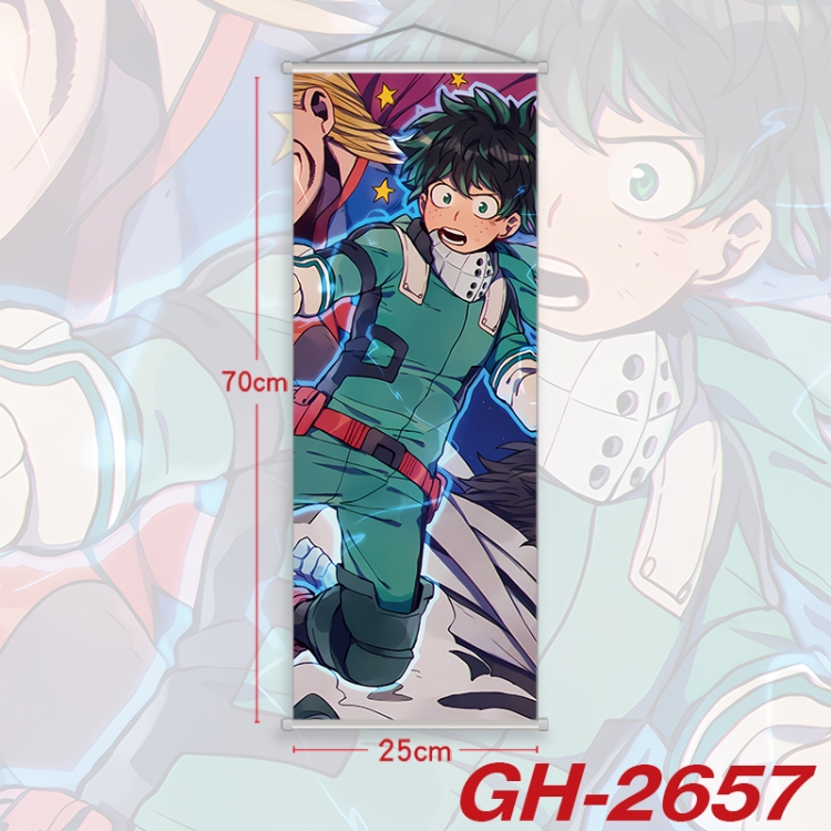 My Hero Academia Plastic Rod Cloth Small Hanging Canvas Painting Wall Scroll 25x70cm price for 5 pcs  gh-2657