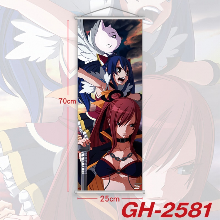 Fairy tail Plastic Rod Cloth Small Hanging Canvas Painting Wall Scroll 25x70cm price for 5 pcs  gh-2581