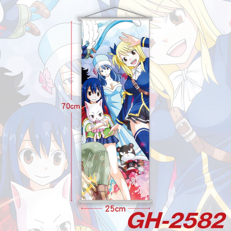 Fairy tail Plastic Rod Cloth Small Hanging Canvas Painting Wall Scroll 25x70cm price for 5 pcs  gh-2582