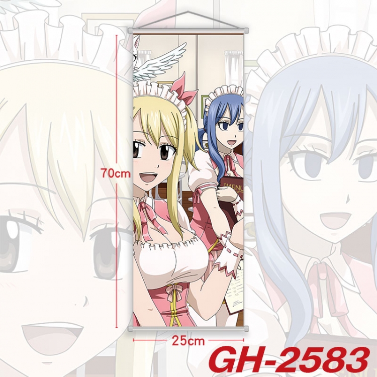 Fairy tail Plastic Rod Cloth Small Hanging Canvas Painting Wall Scroll 25x70cm price for 5 pcs gh-2583