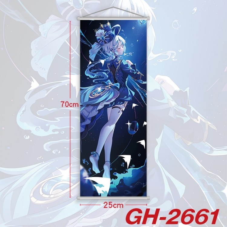 Genshin Impact  Plastic Rod Cloth Small Hanging Canvas Painting Wall Scroll 25x70cm price for 5 pcs gh-2661