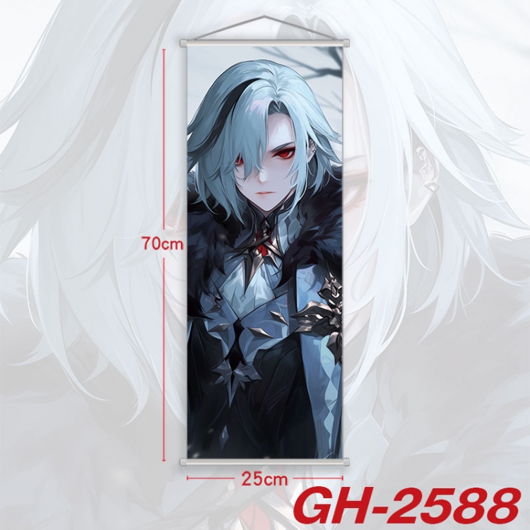 Genshin Impact  Plastic Rod Cloth Small Hanging Canvas Painting Wall Scroll 25x70cm price for 5 pcs gh-2588