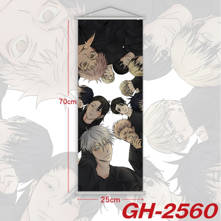 Jujutsu Kaisen Plastic Rod Cloth Small Hanging Canvas Painting Wall Scroll 25x70cm price for 5 pcs gh-2560