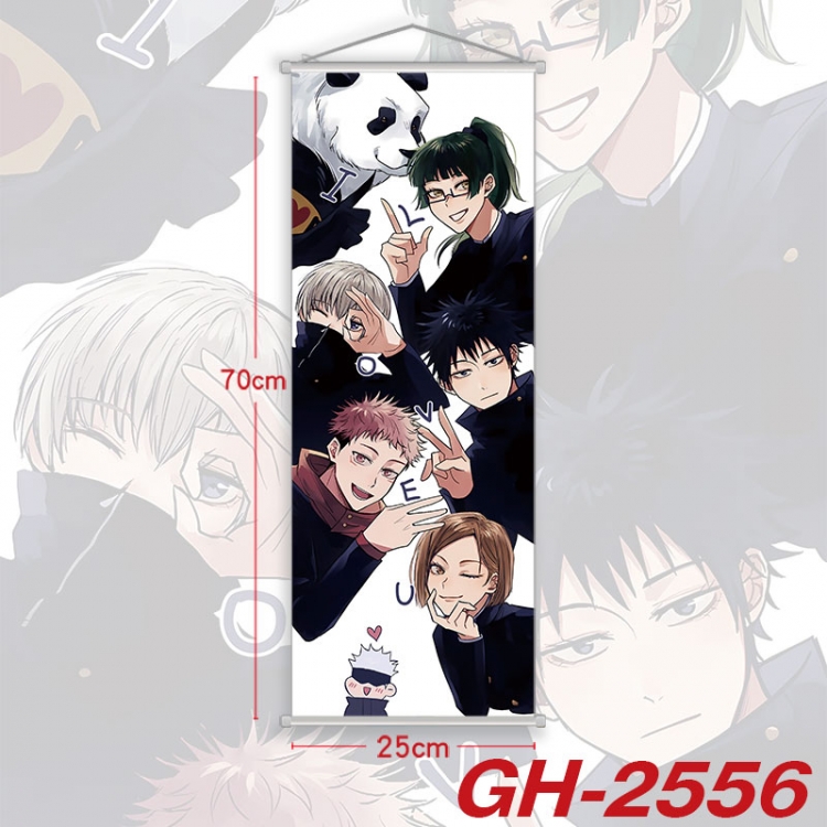 Jujutsu Kaisen Plastic Rod Cloth Small Hanging Canvas Painting Wall Scroll 25x70cm price for 5 pcs gh-2556