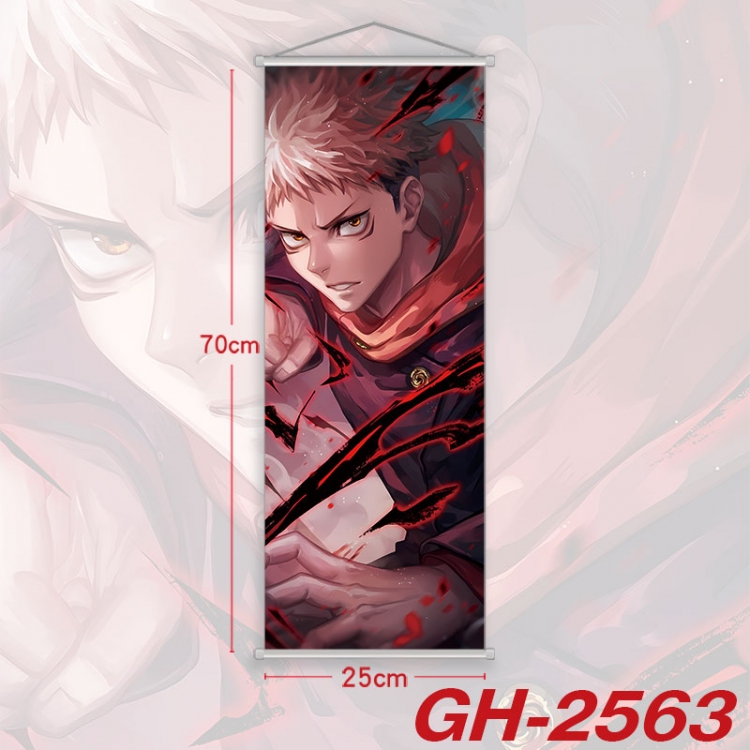 Jujutsu Kaisen Plastic Rod Cloth Small Hanging Canvas Painting Wall Scroll 25x70cm price for 5 pcs  gh-2563