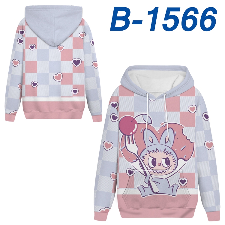 Labubu Anime full-color health cloth hooded sweatshirt from S to 4XL