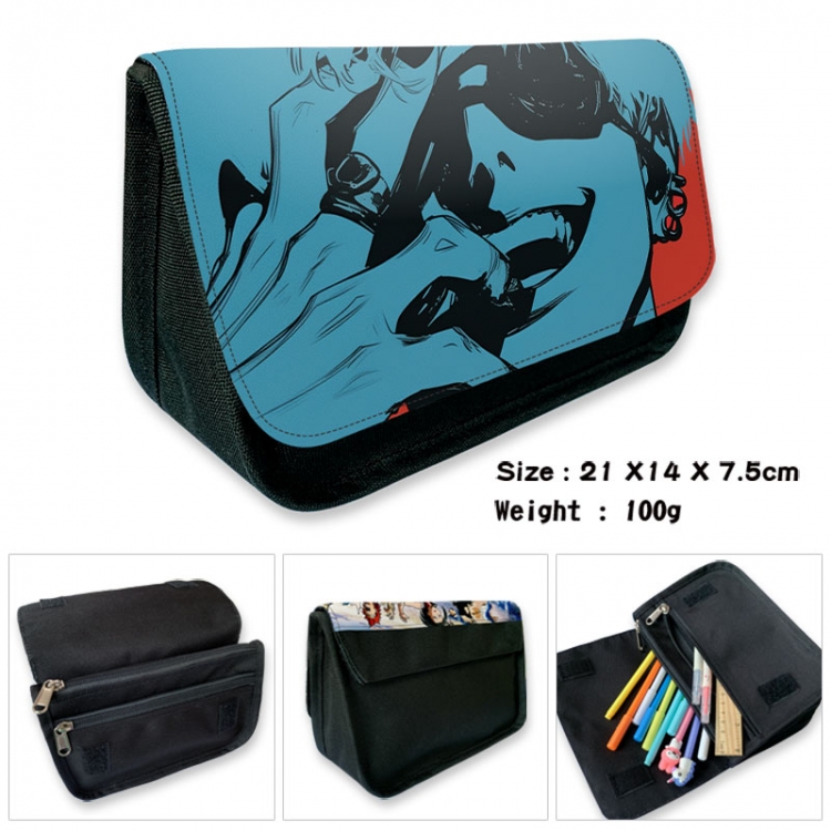 Tokyo Ghoul Anime Velcro canvas zipper pencil case Pencil Bag 21×14×7.5cm