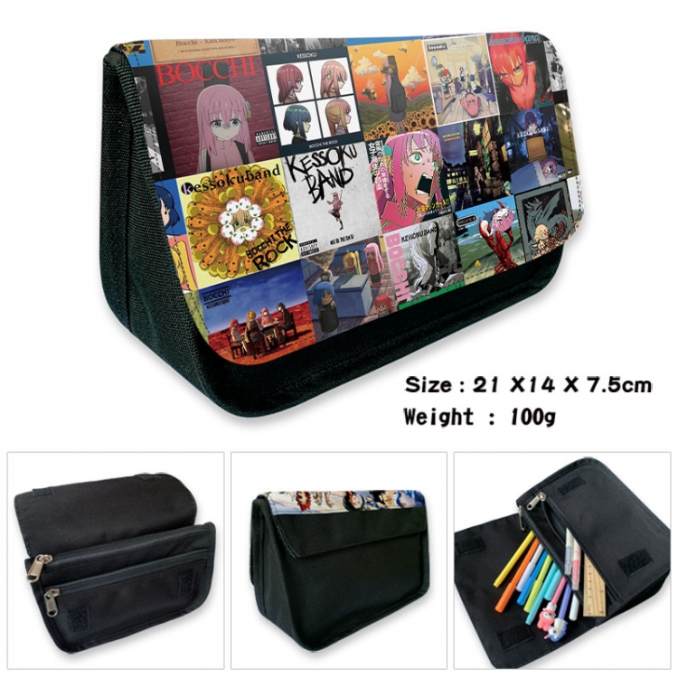 BOCCHI THE ROCK! Anime Velcro canvas zipper pencil case Pencil Bag 21×14×7.5cm