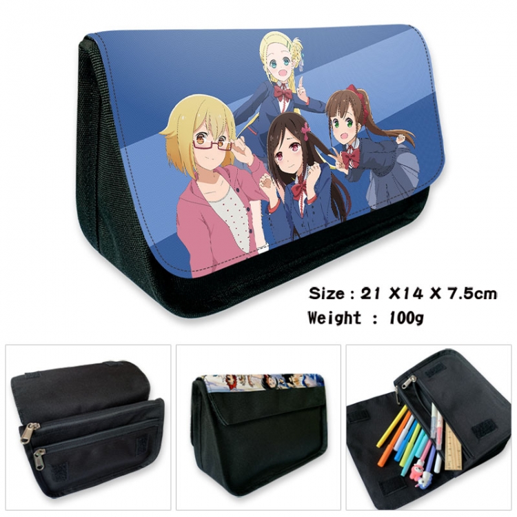 BOCCHI THE ROCK! Anime Velcro canvas zipper pencil case Pencil Bag 21×14×7.5cm