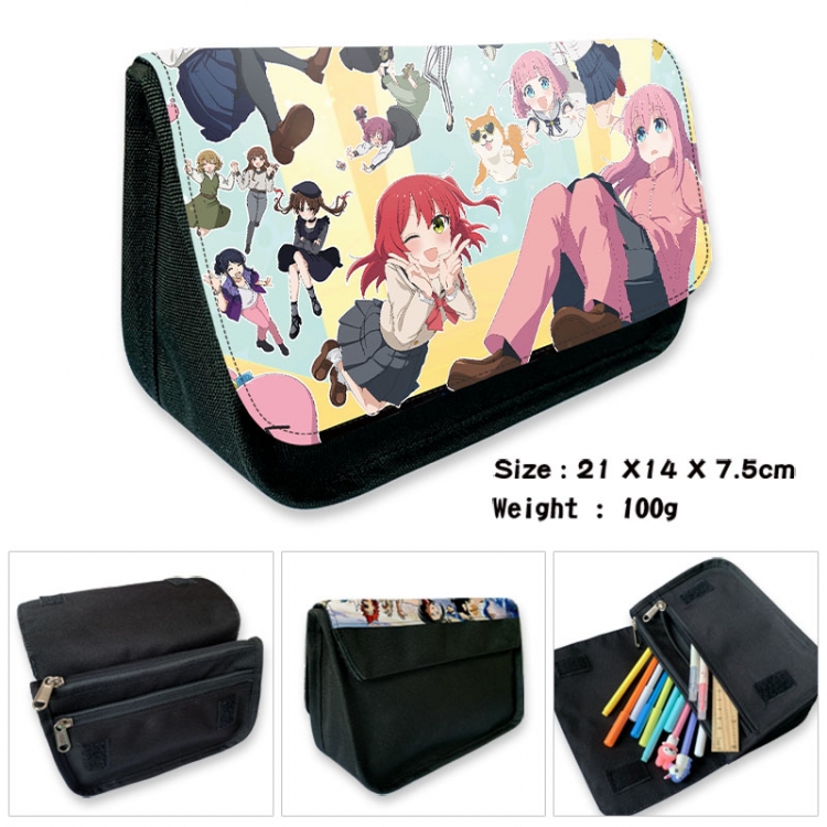 BOCCHI THE ROCK! Anime Velcro canvas zipper pencil case Pencil Bag 21×14×7.5cm