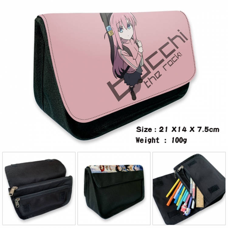 BOCCHI THE ROCK! Anime Velcro canvas zipper pencil case Pencil Bag 21×14×7.5cm