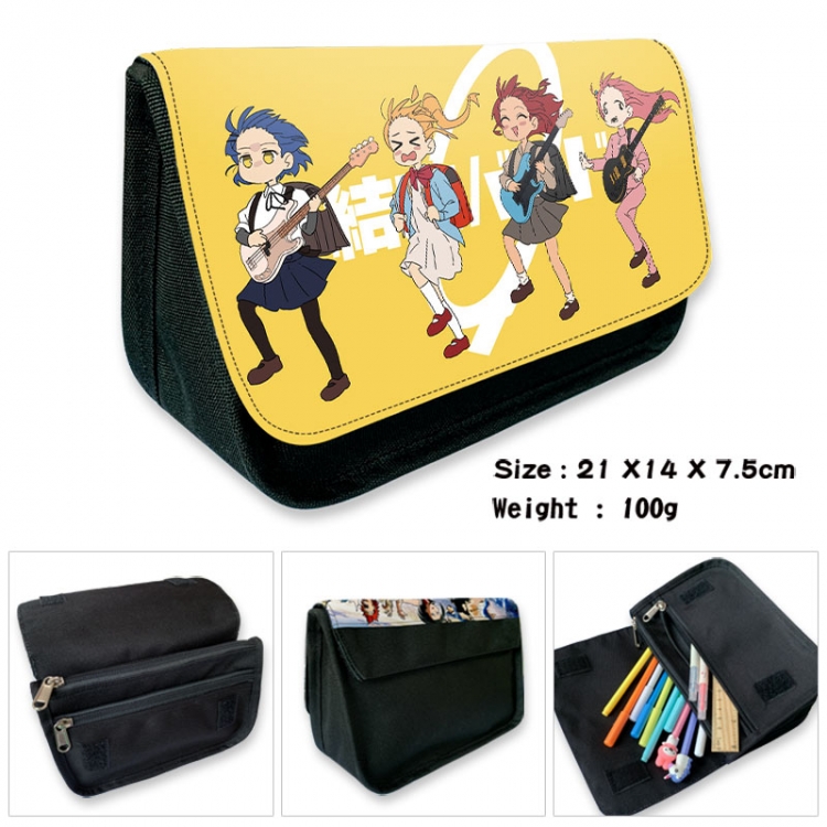 BOCCHI THE ROCK! Anime Velcro canvas zipper pencil case Pencil Bag 21×14×7.5cm