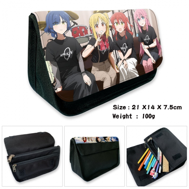 BOCCHI THE ROCK! Anime Velcro canvas zipper pencil case Pencil Bag 21×14×7.5cm