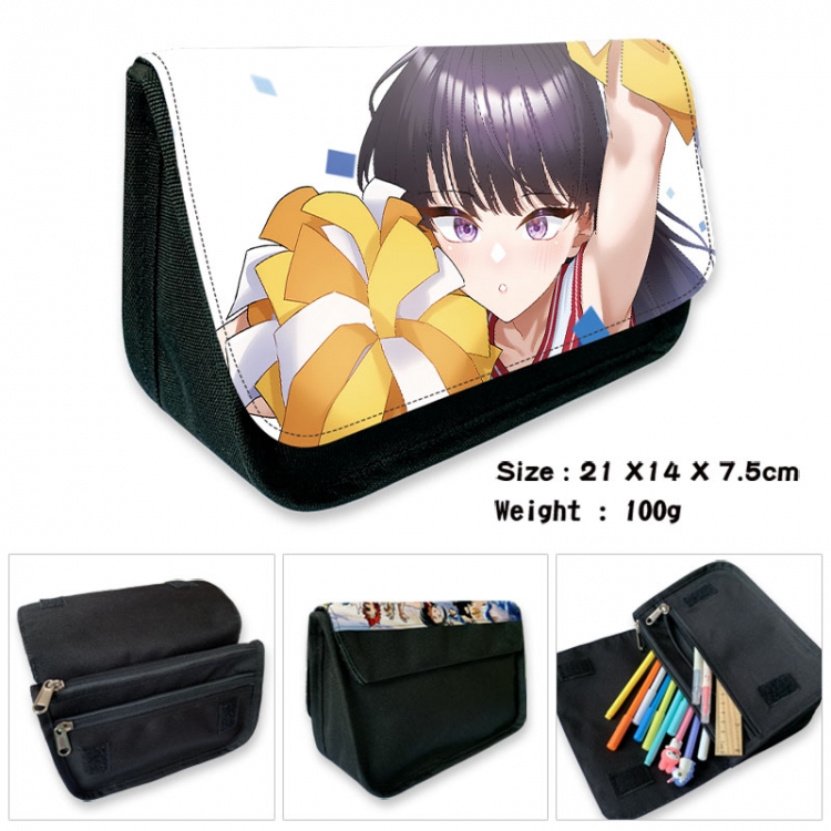 Komi-san wa, Komyushou Desu Anime Velcro canvas zipper pencil case Pencil Bag 21×14×7.5cm