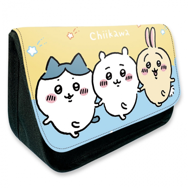 Chiikawa Anime Velcro canvas zipper pencil case Pencil Bag 21×14×7.5cm