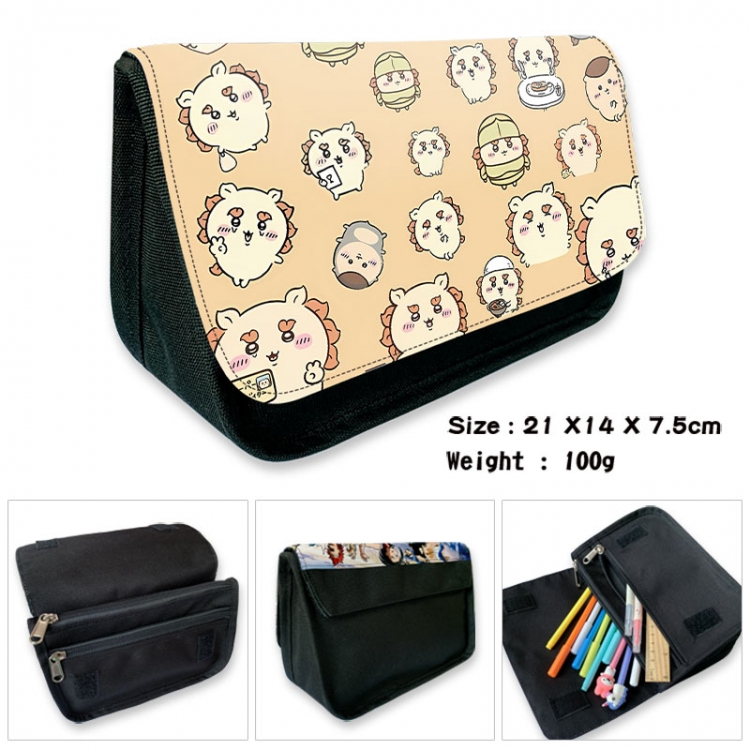 Chiikawa Anime Velcro canvas zipper pencil case Pencil Bag 21×14×7.5cm