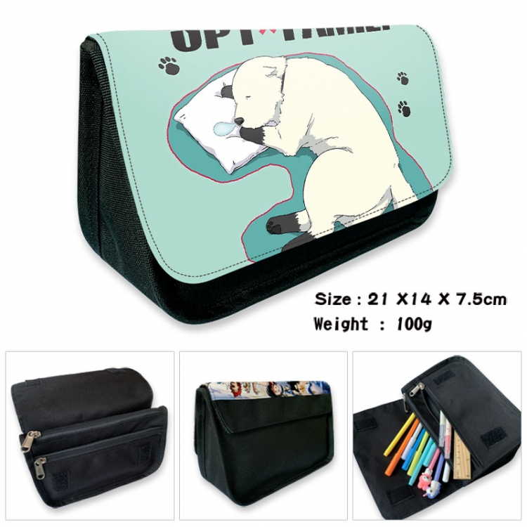 SPY×FAMILY Anime Velcro canvas zipper pencil case Pencil Bag 21×14×7.5cm