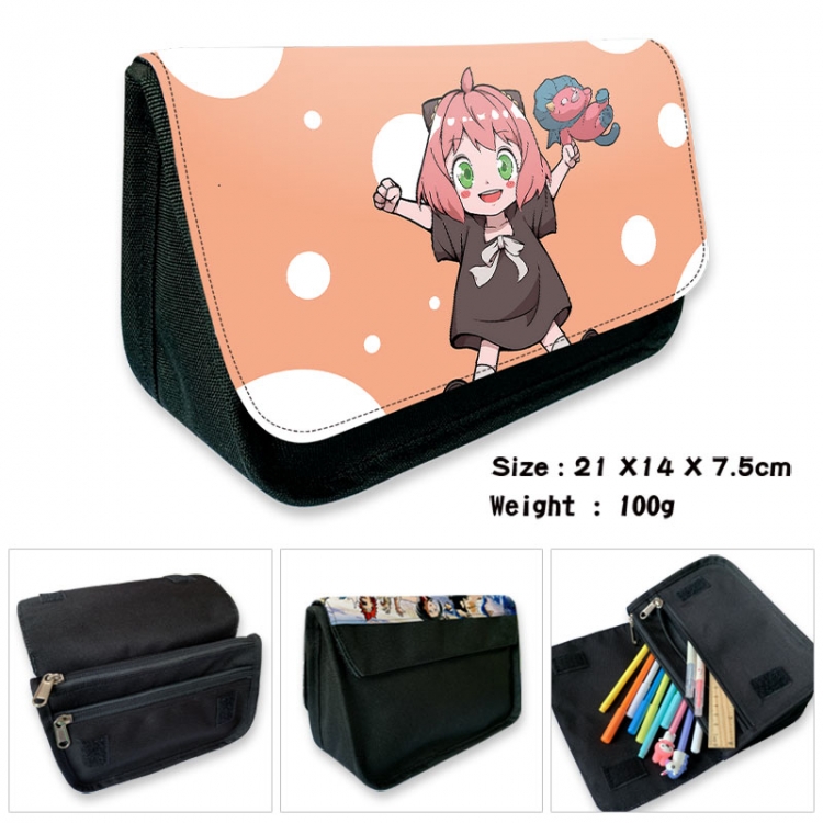 SPY×FAMILY Anime Velcro canvas zipper pencil case Pencil Bag 21×14×7.5cm