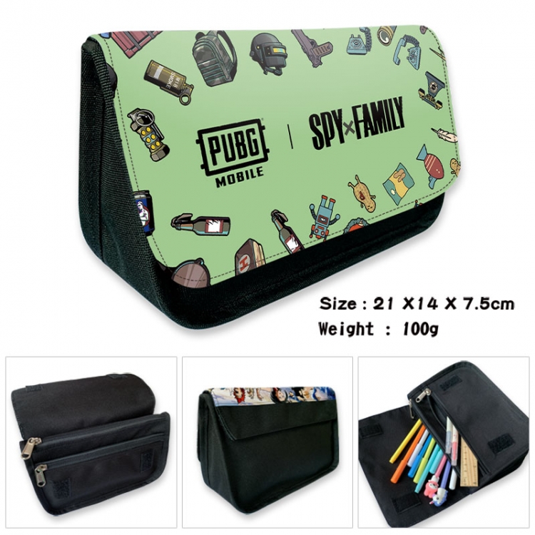 SPY×FAMILY Anime Velcro canvas zipper pencil case Pencil Bag 21×14×7.5cm