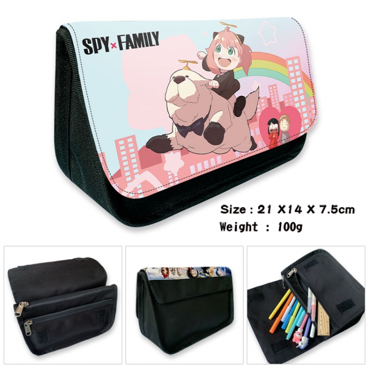 SPY×FAMILY Anime Velcro canvas zipper pencil case Pencil Bag 21×14×7.5cm