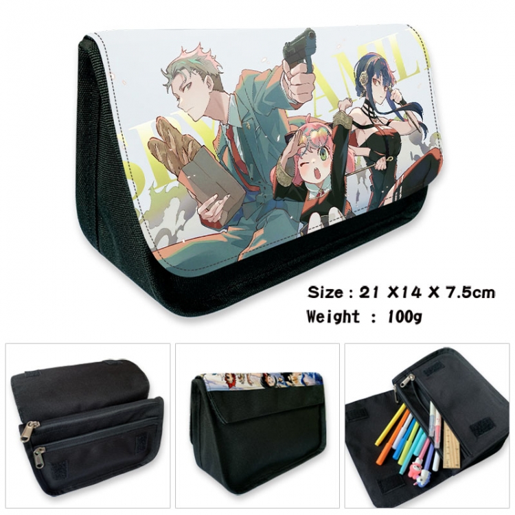 SPY×FAMILY Anime Velcro canvas zipper pencil case Pencil Bag 21×14×7.5cm