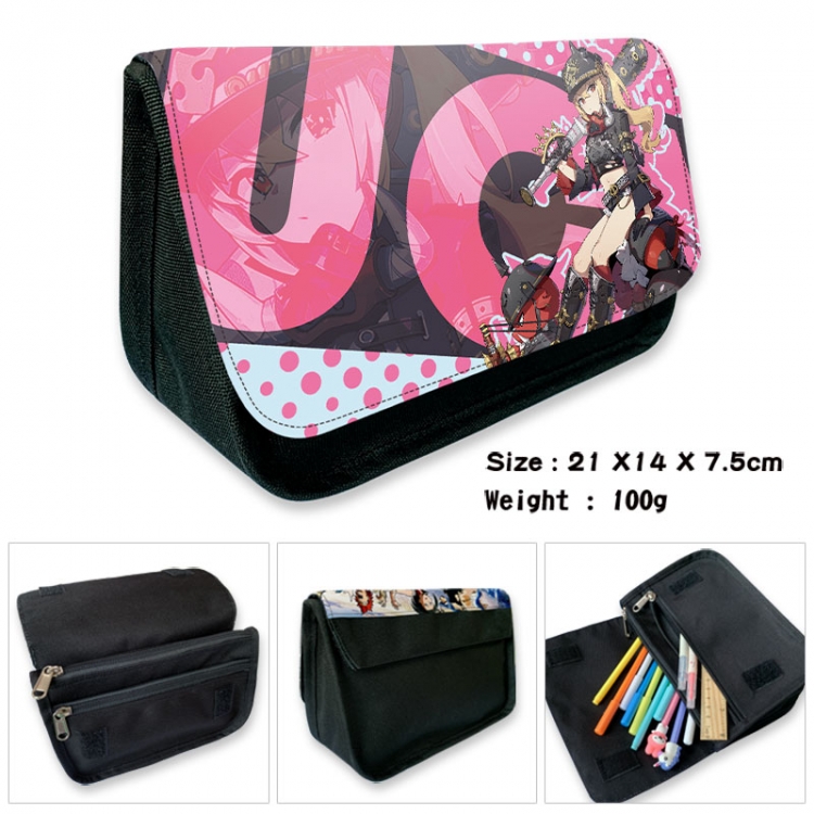 Zenless Zone Zero Anime Velcro canvas zipper pencil case Pencil Bag 21×14×7.5cm