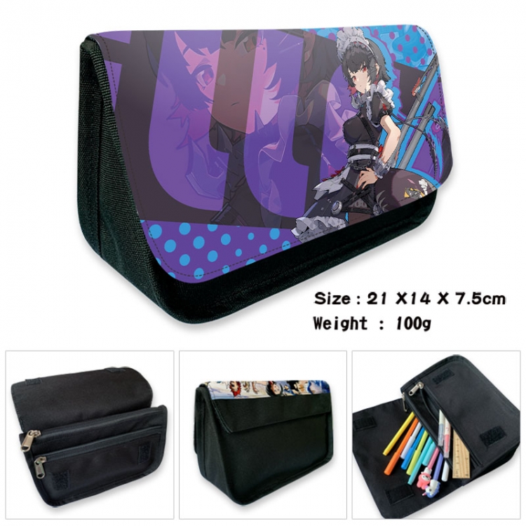 Zenless Zone Zero Anime Velcro canvas zipper pencil case Pencil Bag 21×14×7.5cm