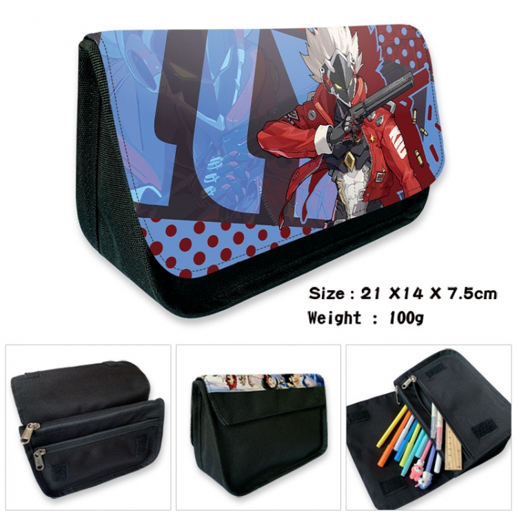 Zenless Zone Zero Anime Velcro canvas zipper pencil case Pencil Bag 21×14×7.5cm