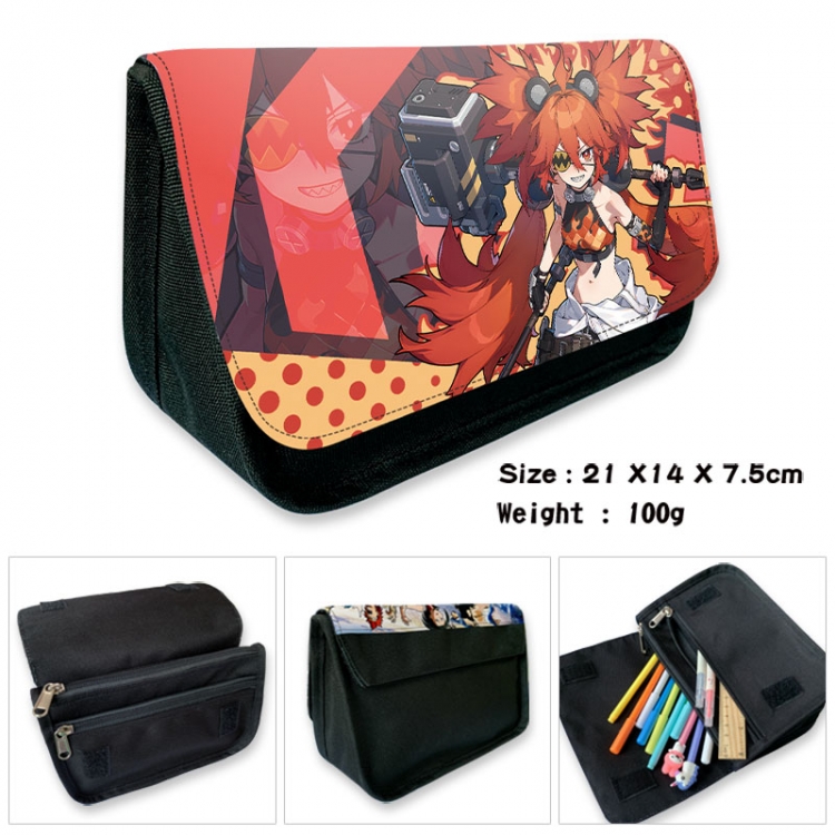 Zenless Zone Zero Anime Velcro canvas zipper pencil case Pencil Bag 21×14×7.5cm