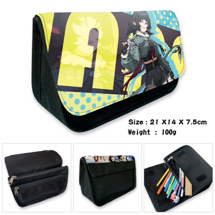 Zenless Zone Zero Anime Velcro canvas zipper pencil case Pencil Bag 21×14×7.5cm