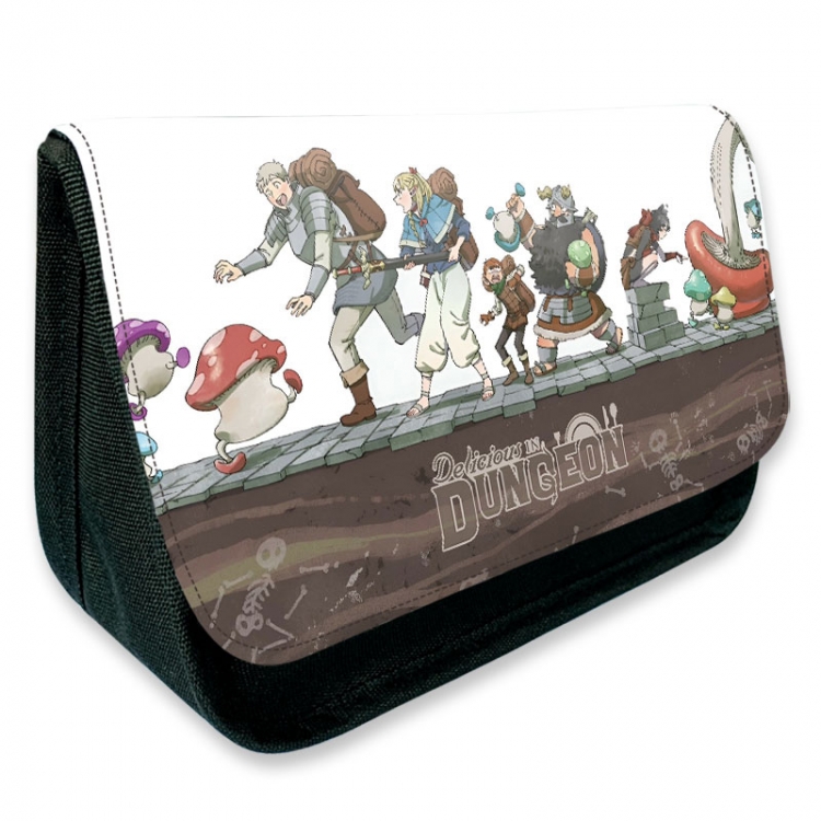 Delicious in Dungeon Anime Velcro canvas zipper pencil case Pencil Bag 21×14×7.5cm