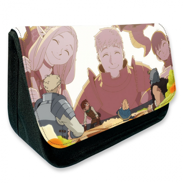 Delicious in Dungeon Anime Velcro canvas zipper pencil case Pencil Bag 21×14×7.5cm