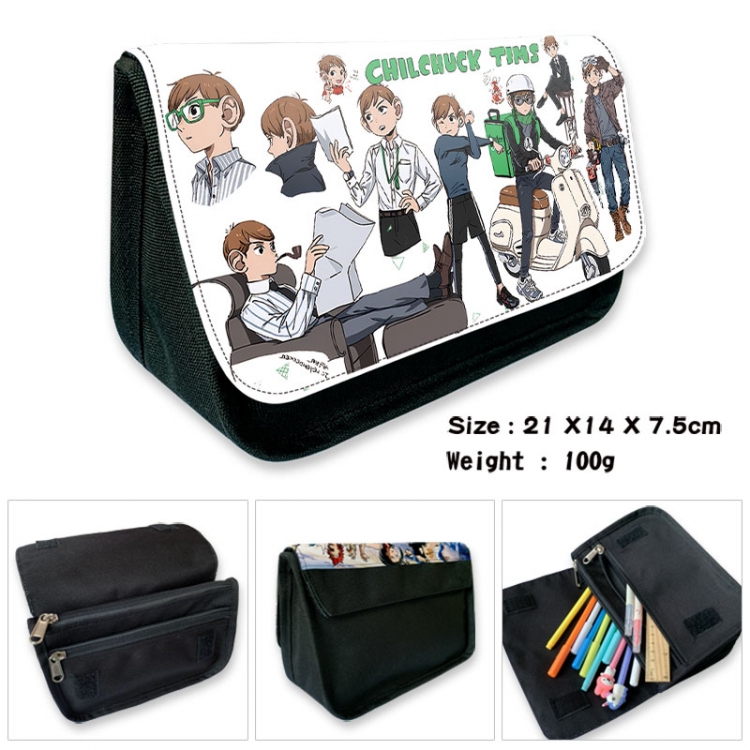 Delicious in Dungeon Anime Velcro canvas zipper pencil case Pencil Bag 21×14×7.5cm