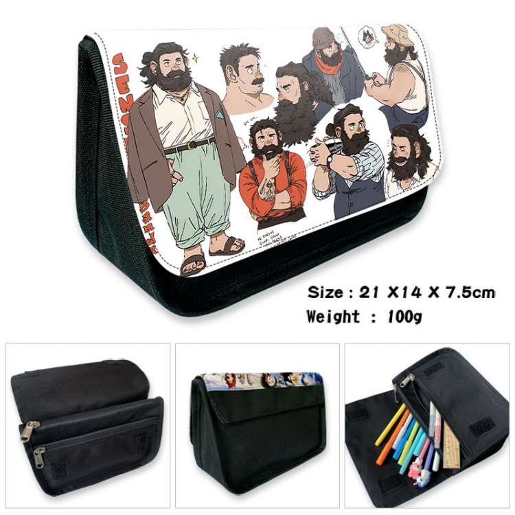 Delicious in Dungeon Anime Velcro canvas zipper pencil case Pencil Bag 21×14×7.5cm