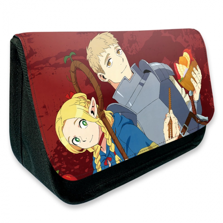 Delicious in Dungeon Anime Velcro canvas zipper pencil case Pencil Bag 21×14×7.5cm