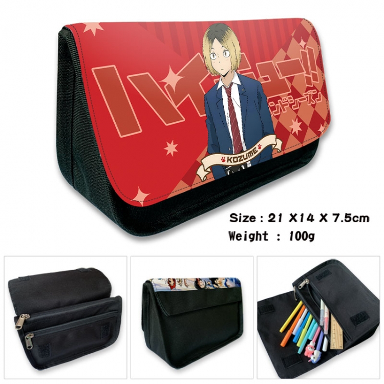 Haikyuu!! Anime Velcro canvas zipper pencil case Pencil Bag 21×14×7.5cm