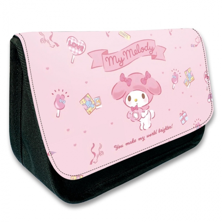 sanrio Anime Velcro canvas zipper pencil case Pencil Bag 21×14×7.5cm