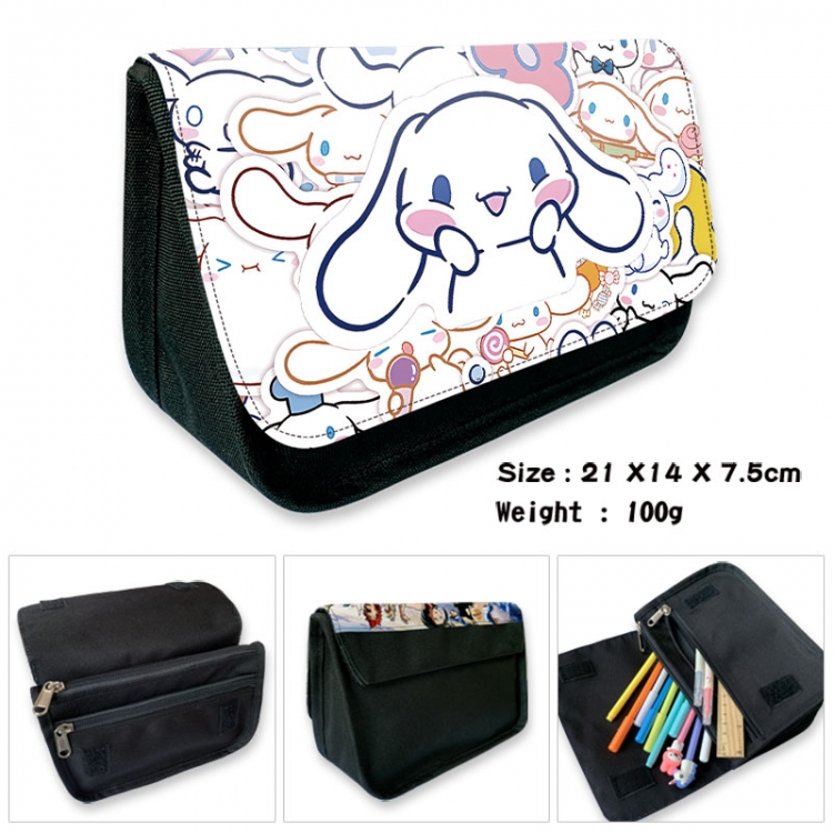 sanrio Anime Velcro canvas zipper pencil case Pencil Bag 21×14×7.5cm